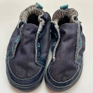 Robeez leather baby shoes, Navy Blue Leather Sneaker Style Sz 6-12 month